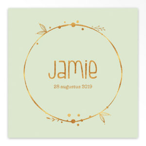 Gevouwen geboortekaartjes 'Groei en glinster'