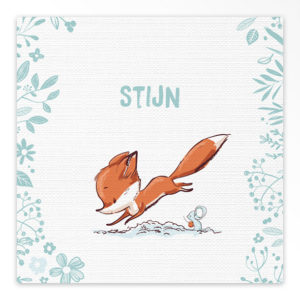 Gevouwen geboortekaartjes 'Nieuwsgierig vosje'