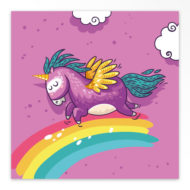 Geboortekaartjes gevouwen 'Enige eenhoorn'