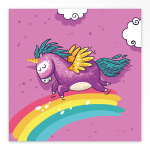 Geboortekaartjes gevouwen 'Enige eenhoorn'