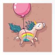 Geboortekaartjes gevouwen 'Enige eenhoorn'