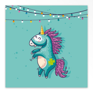 Geboortekaartjes gevouwen 'Enige eenhoorn'