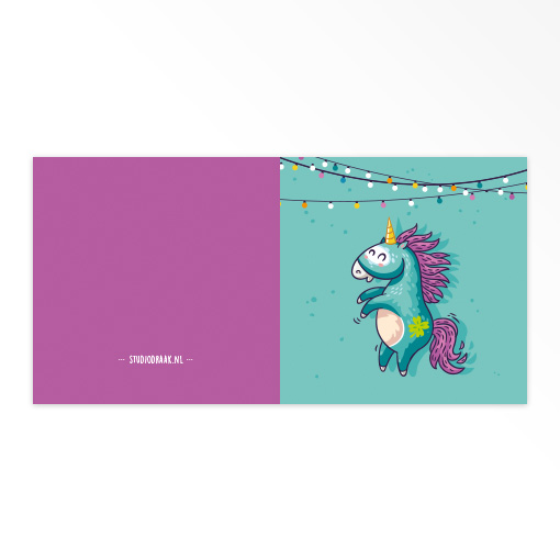 Geboortekaartjes gevouwen 'Enige eenhoorn' - Afbeelding 3