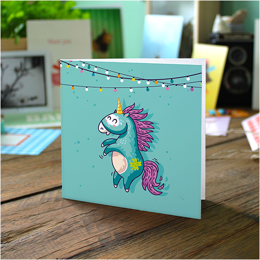 Geboortekaartjes gevouwen 'Enige eenhoorn' - Afbeelding 2