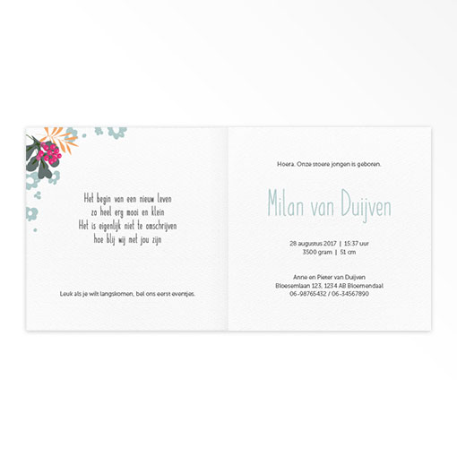 Geboortekaartjes gevouwen 'Gezellige chaos' - Afbeelding 4