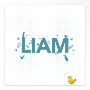 Gevouwen geboortekaartjes 'Gezellige letters'