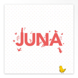 Gevouwen geboortekaartjes 'Gezellige letters'