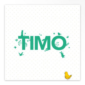 Gevouwen geboortekaartjes 'Gezellige letters'