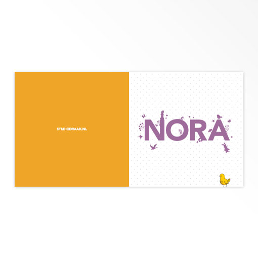 Gevouwen geboortekaartjes 'Gezellige letters' - Afbeelding 3