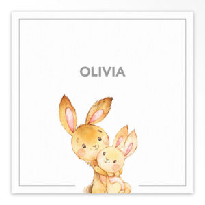 Gevouwen geboortekaartjes 'Kus en knuffels'