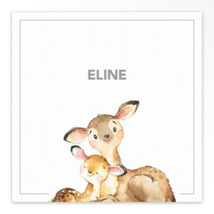 Gevouwen geboortekaartjes 'Kus en knuffels'