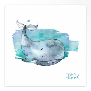 Gevouwen geboortekaartjes 'Zeevriendjes'