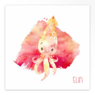 Gevouwen geboortekaartjes 'Zeevriendjes'