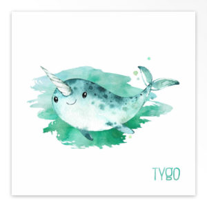 Gevouwen geboortekaartjes 'Zeevriendjes'