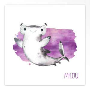 Gevouwen geboortekaartjes 'Zeevriendjes'