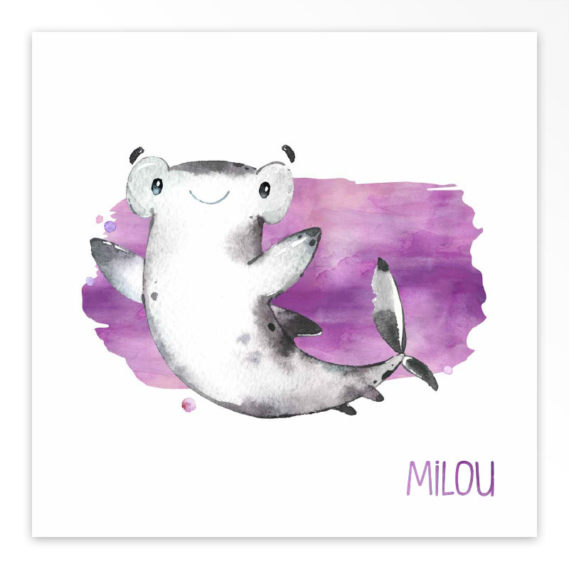 Gevouwen geboortekaartjes 'Zeevriendjes'