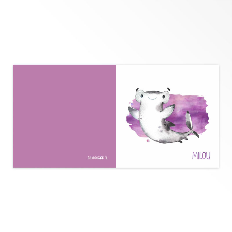 Gevouwen geboortekaartjes 'Zeevriendjes' - Afbeelding 3