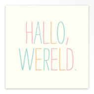 Gevouwen geboortekaartjes 'Hallo wereld'