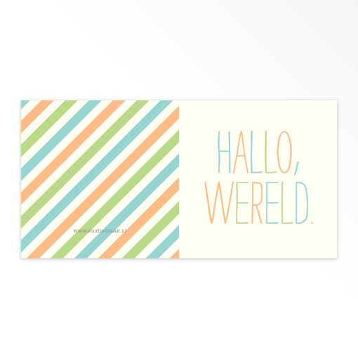 Gevouwen geboortekaartjes 'Hallo wereld' - Afbeelding 3