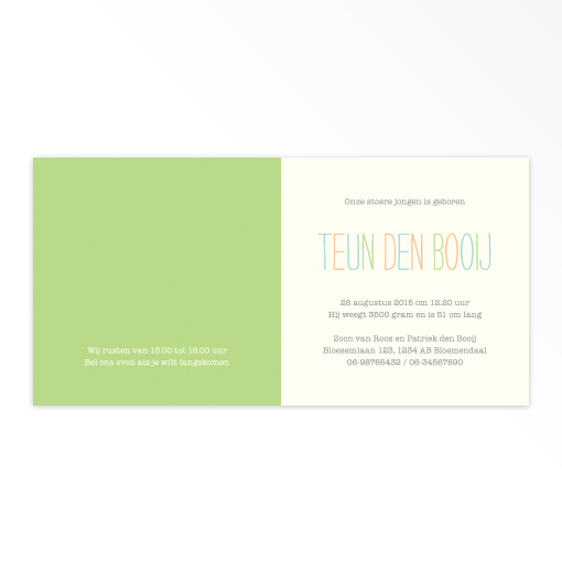 Gevouwen geboortekaartjes 'Hallo wereld' - Afbeelding 4