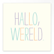 Geboortekaartjes tweeling 'Hallo wereld'