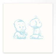 Geboortekaartjes tweeling 'Vrolijke hummels'