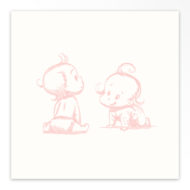 Geboortekaartjes tweeling 'Vrolijke hummels'