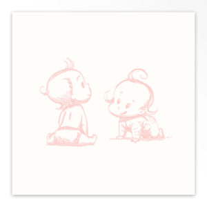 Geboortekaartjes tweeling 'Vrolijke hummels'