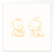 Geboortekaartjes tweeling 'Vrolijke hummels'