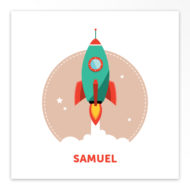 Gevouwen geboortekaartjes 'Kekke raket'