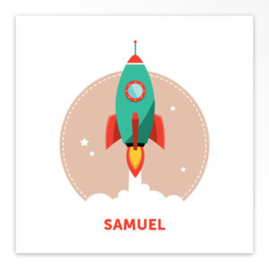 Gevouwen geboortekaartjes 'Kekke raket'