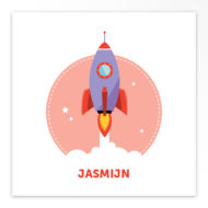 Gevouwen geboortekaartjes 'Kekke raket'