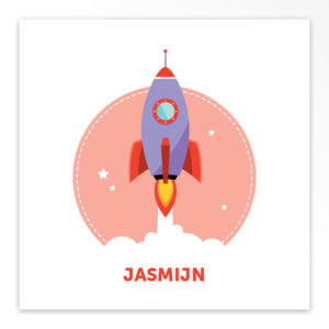 Gevouwen geboortekaartjes 'Kekke raket'