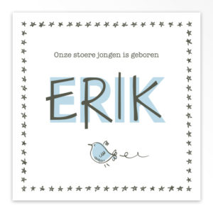 Gevouwen geboortekaartjes 'Knetter letter'