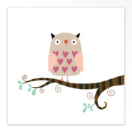Gevouwen geboortekaartjes 'Wijze uil'
