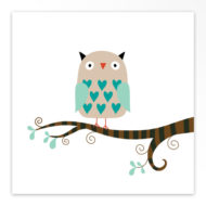 Gevouwen geboortekaartjes 'Wijze uil'