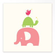 Gevouwen geboortekaartjes 'Lekker dier'