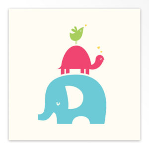 Gevouwen geboortekaartjes 'Lekker dier'