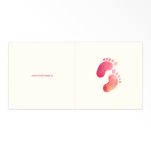 Gevouwen geboortekaartjes 'Moderne Klassieker' - Afbeelding 3