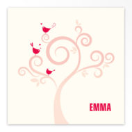 Gevouwen geboortekaartjes 'Liefdesnestje'