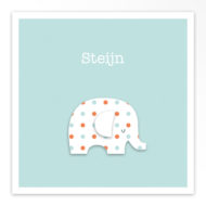 Gevouwen geboortekaartjes 'Olijk olifantje'