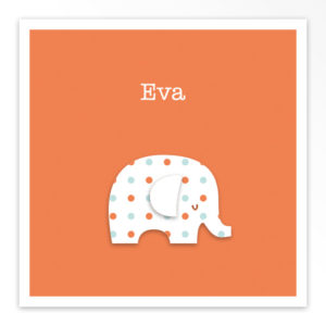 Gevouwen geboortekaartjes 'Olijk olifantje'