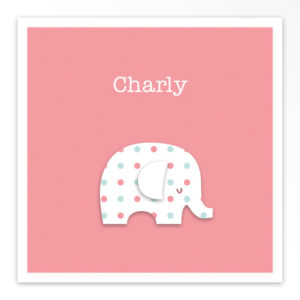 Gevouwen geboortekaartjes 'Olijk olifantje'