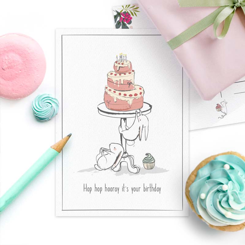 Postkaart 'Gezellige chaos' taart