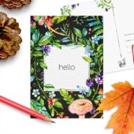 Postkaart 'Hallo herfst' paars