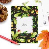 Postkaart 'Hallo herfst' groen