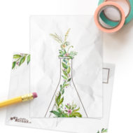 Postkaart 'Piekfijne plantjes' fles