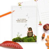 Postkaart 'Enthousiaste egels' paardenbloem