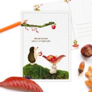 Postkaart 'Enthousiaste egels' appels