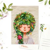 Postkaart 'Femmes floral' yoga